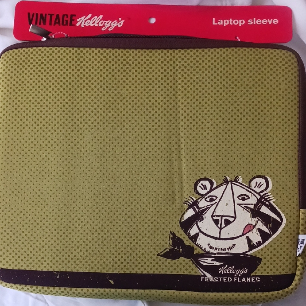 Laptop Sleeve Kellogg's Tony the Tiger. 16" Diagonal 11 X 13.5" NWT Soft